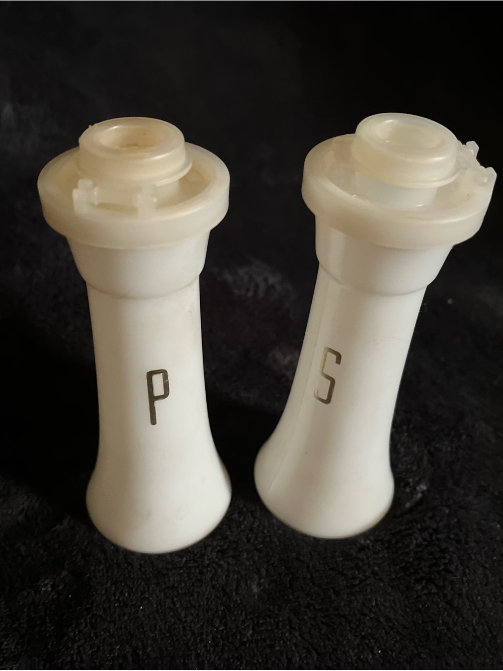 Vintage Tupperware White Plastic Salt & Pepper Shakers